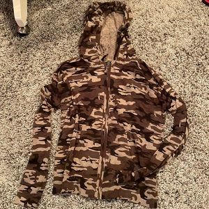sanctuary zip up sweatshirt hoodie camo